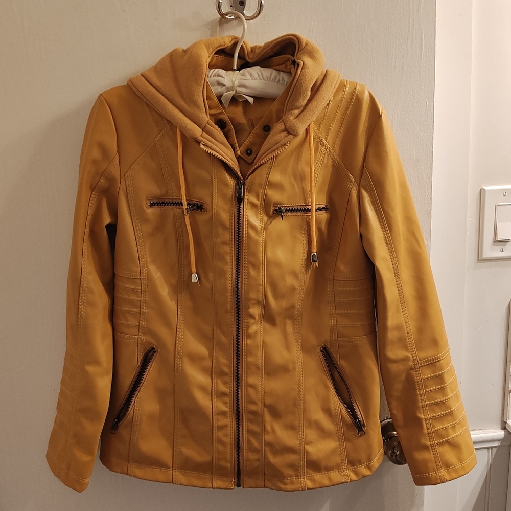 Newbestyle Yellow Lined, Hooded Jacket - Small